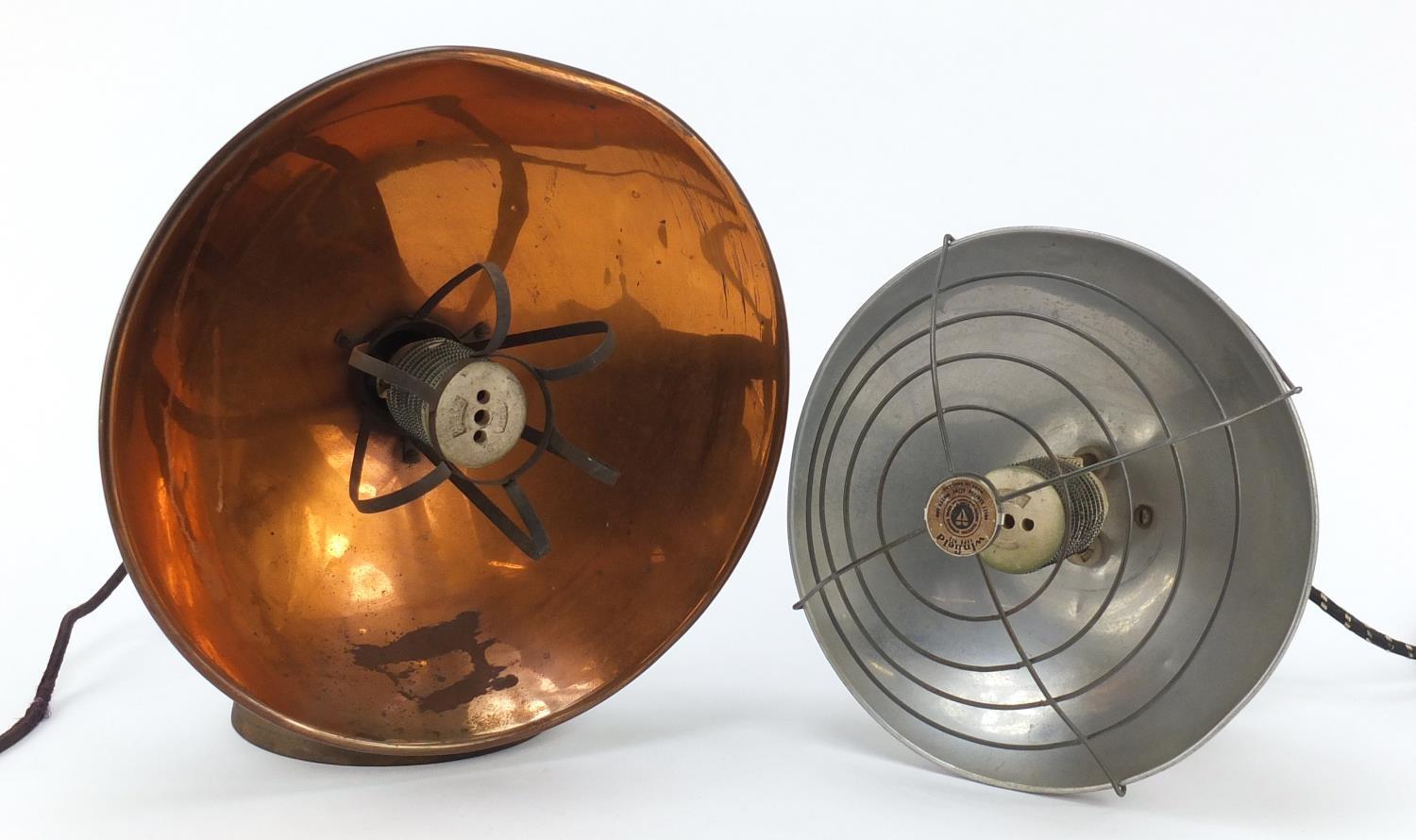 Two vintage industrial spotlights including Winfield, the largest 33cm high : For Further