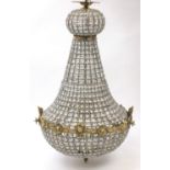 Large French style chandelier with gilt metal mounts, 90cm high : For Further Condition Reports