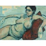 Carl Chapple - Nude female, oil on canvas, details verso, framed, 39.5cm x 29.5cm excluding the