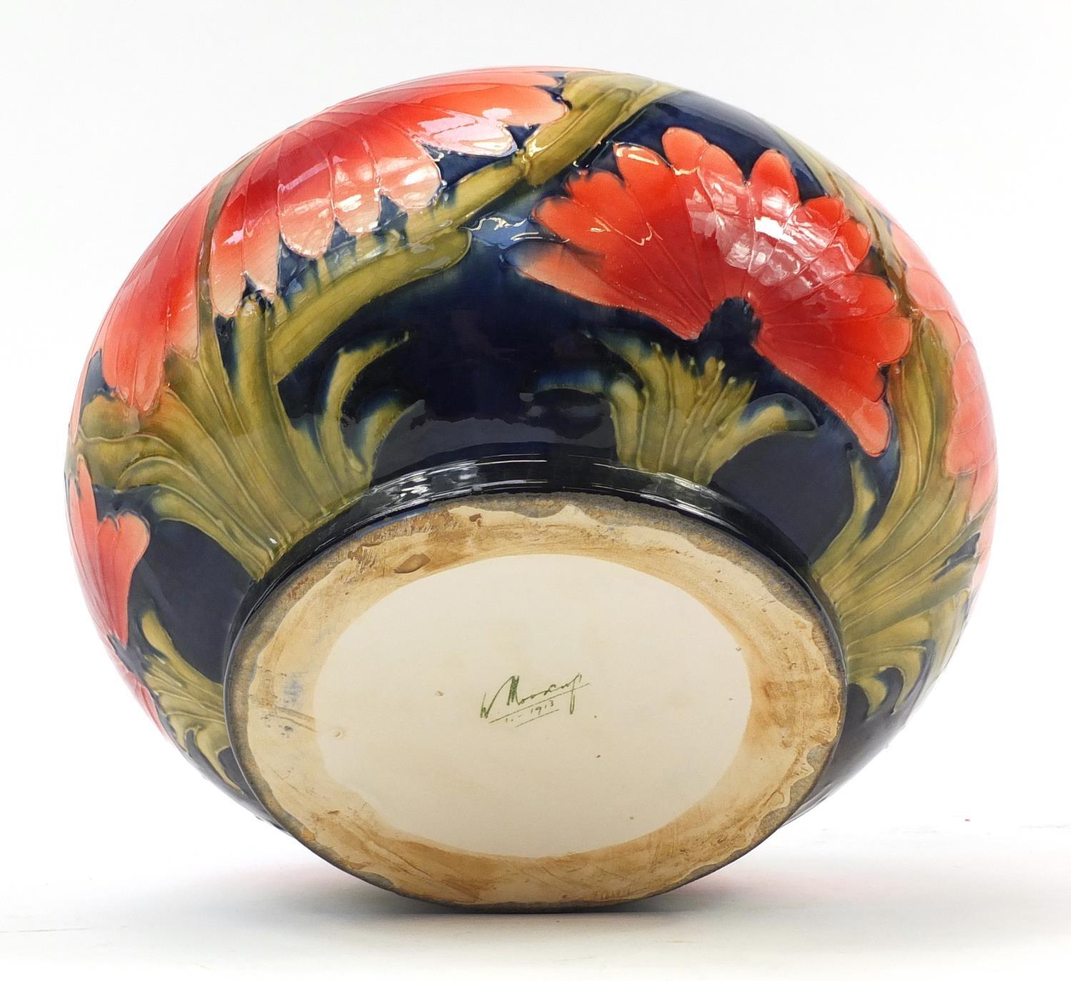 Large William Moorcroft style vase hand painted with flowers, 28cm high : For Further Condition - Image 6 of 7