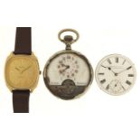 Hebdomas pocket watch, Perry & Co pocket watch movement and a vintage wristwatch : For Further