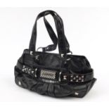 Kathy Van Zeeland Ladies black leather handbag, 40cm wide : For Further Condition Reports Please
