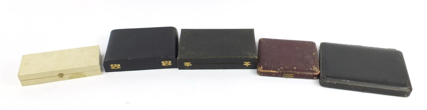 Five cutlery sets housed in fitted boxes, the largest 27.5cm wide : For Further Condition Reports - Image 15 of 15