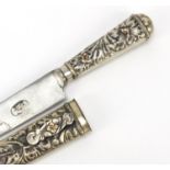 Argentine Gaucho silver coloured metal boot knife, 29cm in length : For Further Condition Reports