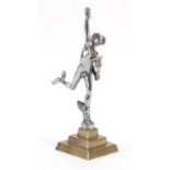 Vintage Mercury chrome car mascot with brass plinth base, 21.5cm high : For Further Condition