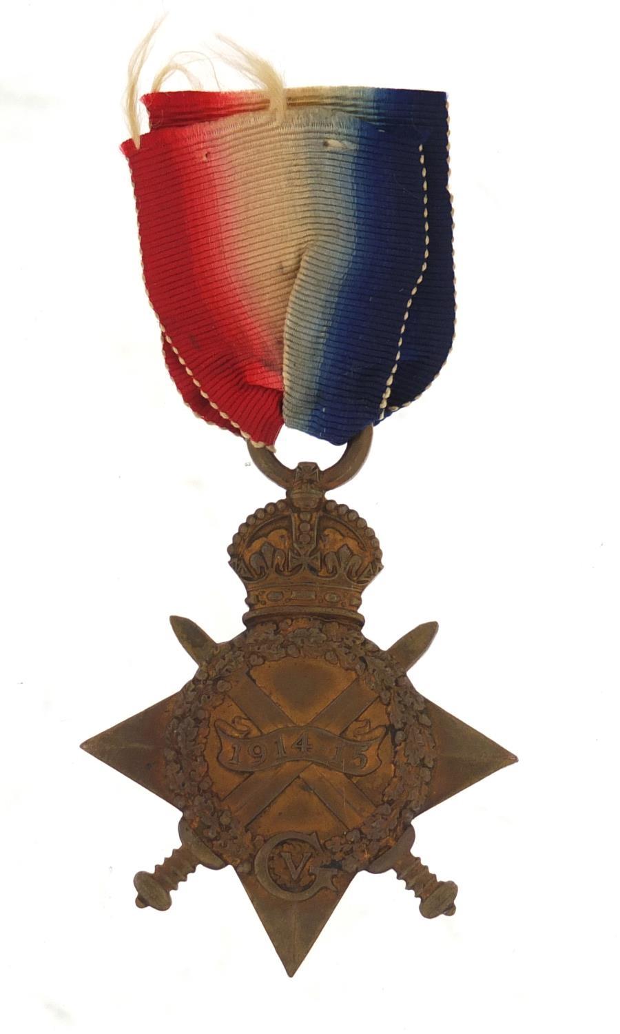 British military World War I 1914-18 Star awarded to 3036PTE.T.BARTON.MIDD'XR. (Royal Flying