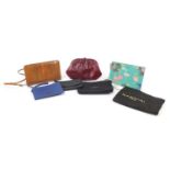Six ladies handbags/clutch bags including Village, Mawi, Sara Miller and Nannini : For Further