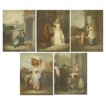 Set of five Cries of London prints, framed and glazed, each 28cm x 21cm excluding the frame : For