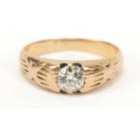 Antique unmarked gold diamond ring, size M, 3.6g : For Further Condition Reports Please Visit Our