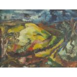 Abstract composition, Impressionist landscape, oil on board, framed, 29cm x 23cm excluding the frame