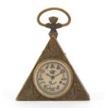 Masonic interest triangular pocket watch, 6cm high : For Further Condition Reports Please Visit