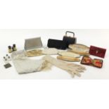 Group of vintage and later ladies clutch bags, necklaces and opera glasses : For Further Condition