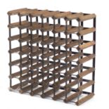 Vintage metal and wooden wine rack, 62cm x 62cm : For Further Condition Reports Please Visit Our
