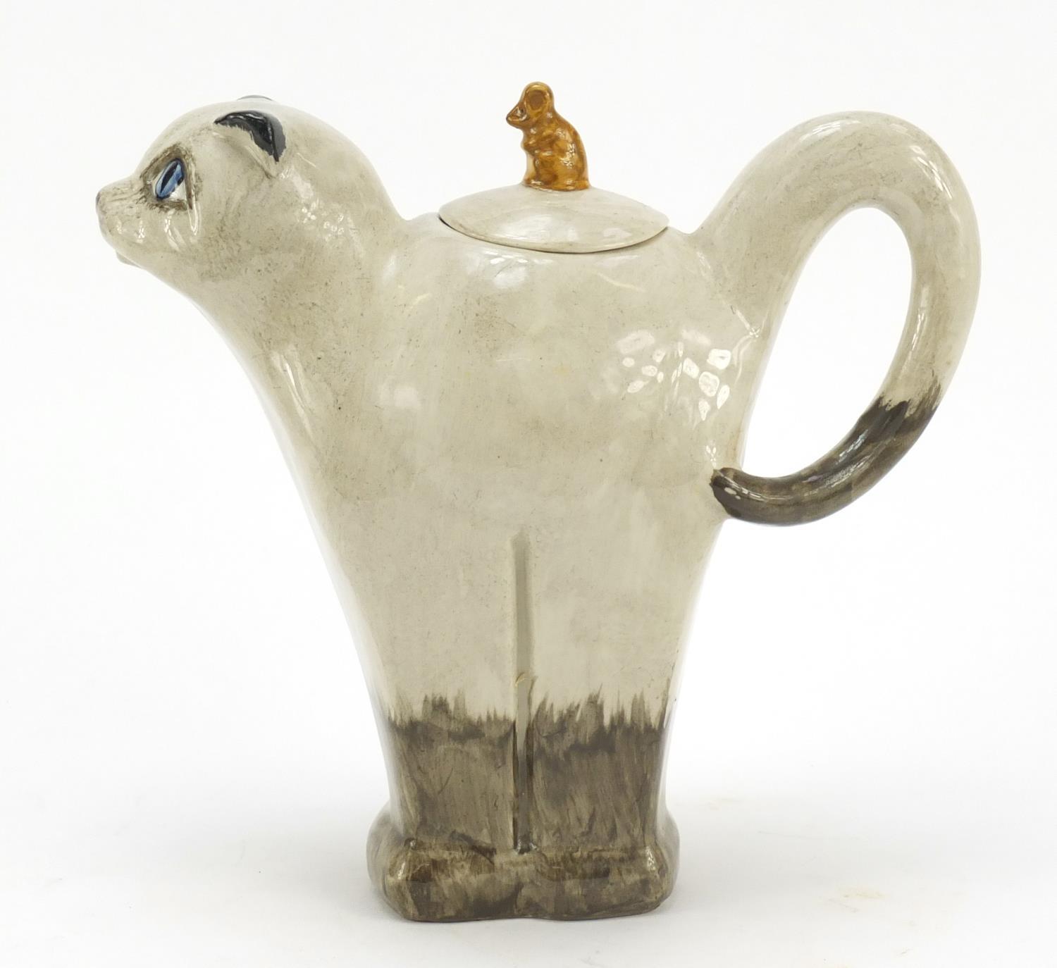 Novelty Carlton Ware coffee pot in the form of a cat and mouse, 21cm high : For Further Condition - Image 2 of 8