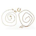 Gold jewellery including a 14ct gold necklace, 4.5g : For Further Condition Reports Please Visit Our