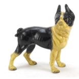 Painted cast iron French Bulldog, 24.5cm wide : For Further Condition Reports Please Visit Our