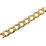 9ct gold curb link bracelet, 22cm in length, 28.7g : For Further Condition Reports Please Visit