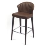 Martin Ballendat for Allermuir, Cardita CDR03 stool with brown leather upholstery, 84cm high : For