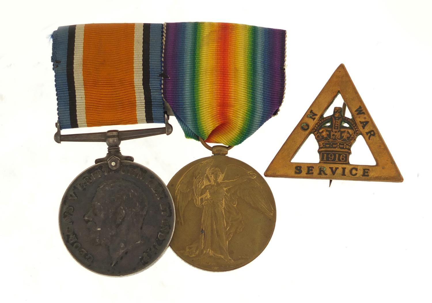 British Military World War I Pair awarded to L-41997GNR.W.A.JACKSON.R.A. with photographs of soldier