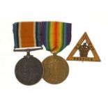 British Military World War I Pair awarded to L-41997GNR.W.A.JACKSON.R.A. with photographs of soldier