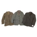 Three gentlemen's Harris tweed Dunn & Co jackets : For Further Condition Reports Please Visit Our