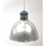 Industrial aluminium light pendant, 42cm high : For Further Condition Reports Please Visit Our