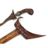 Javanese Kris with carved wooden handle and sheaf, 45cm in length : For Further Condition Reports