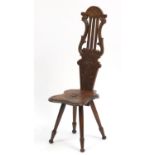 Decorative oak chair carved with peacock heads, 91cm high : For Further Condition Reports Please