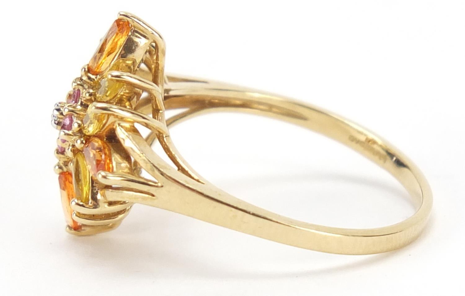 9ct gold multi gem ring, set with a central diamond, size U, 3.8g : For Further Condition Reports - Image 2 of 4