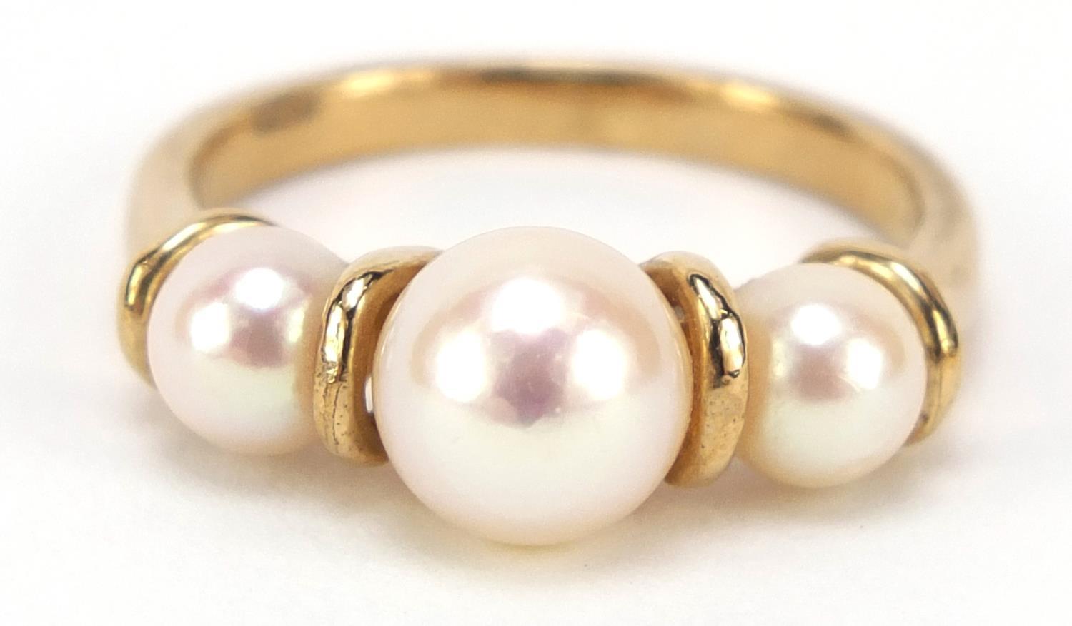 9ct gold cultured pearl ring, size M, 3.5g : For Further Condition Reports Please Visit Our Website,