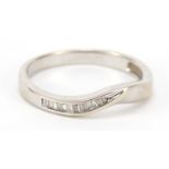 18ct white gold diamond half eternity ring, size L, 2.0g : For Further Condition Reports Please
