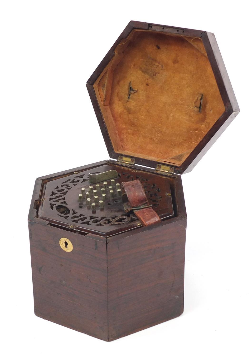 Victorian rosewood 49 button concertina with rosewood case : For Further Condition Reports Please - Image 9 of 11