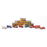 Eight vintage Matchbox Superfast die cast vehicles comprising numbers 11, 17. 45, 48, 56, 62, 65 and