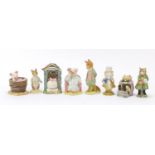 Eight Beswick and Royal Albert Beatrix Potter figures comprising Little Pig Robinson Spying, Miss