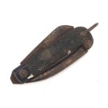 British military World War II folding pocket knife, 11cm in length : For Further Condition Reports