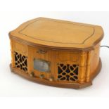 Retro radio design gramophone radio, 43cm wide : For Further Condition Reports Please Visit Our