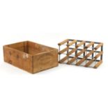 Chateau Branaire pine crate and a pine eight bottle rack, the largest 50cm wide : For Further