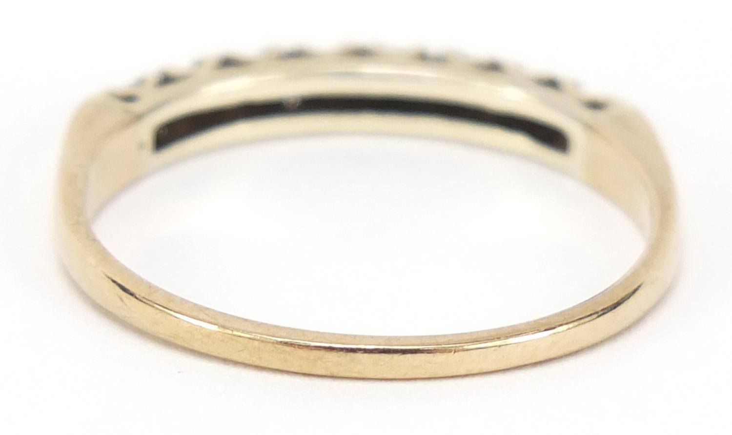 Unmarked gold diamond half eternity ring, size O, 1.6g : For Further Condition Reports Please - Image 3 of 5