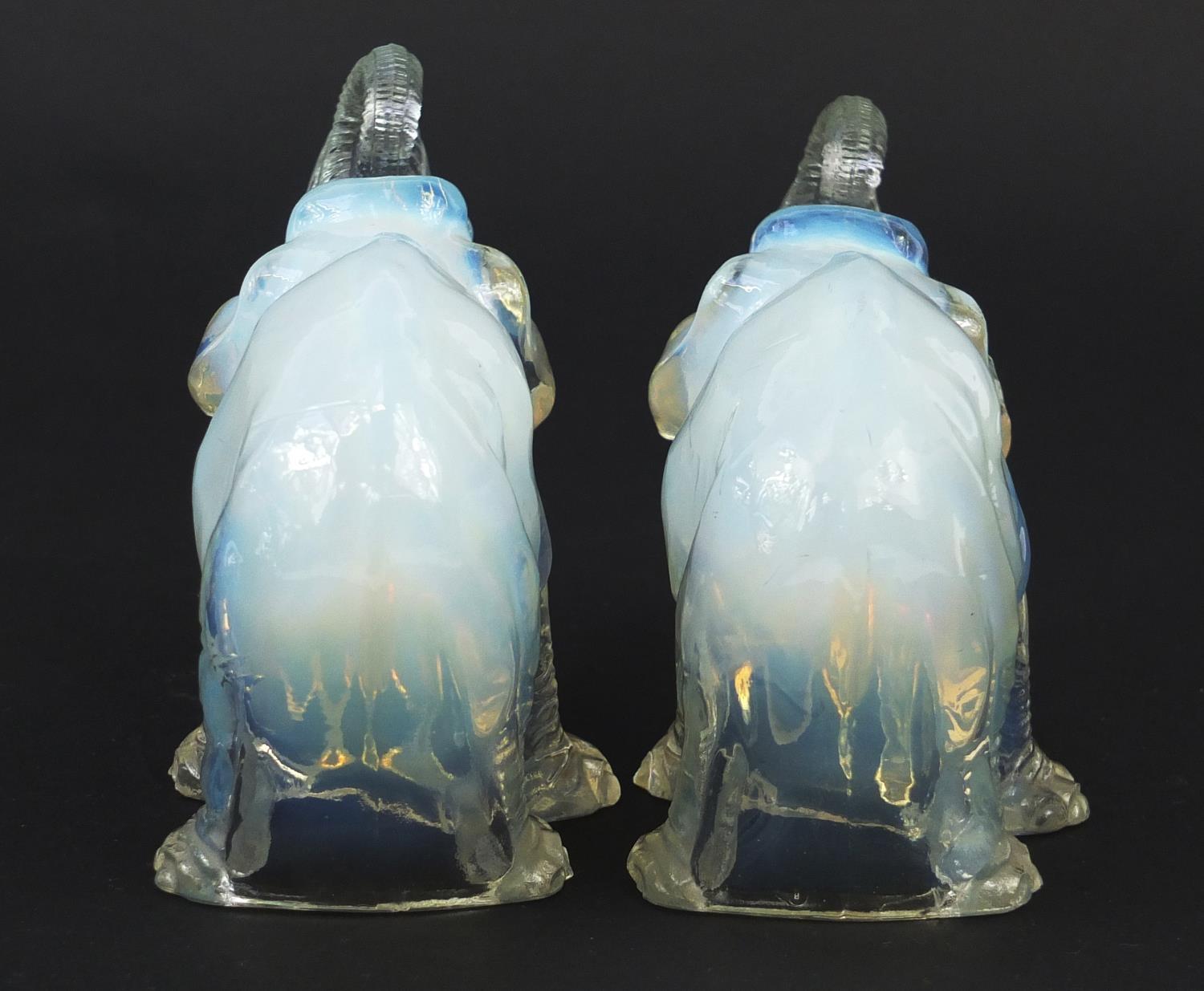 Jobling, Pair of Art Deco opalescent glass elephants, registered number 795191, each 14.5cm in - Image 3 of 8