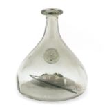 Roman style mallet form glass decanter, 24cm high : For Further Condition Reports Please Visit Our