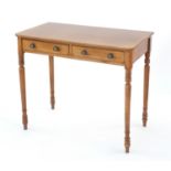 Victorian beech hall stand with two frieze drawers, 76cm H x 90cm W x 50cm D : For Further Condition