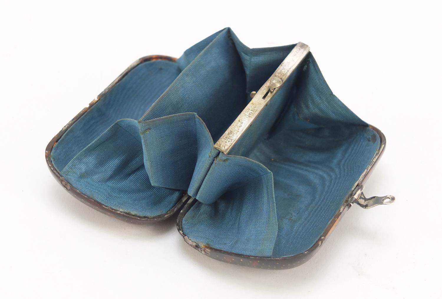 Victorian tortoiseshell pique work concertina purse, 8cm wide : For Further Condition Reports Please - Image 6 of 9