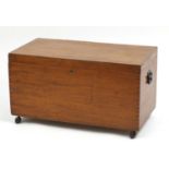 Hardwood blanket chest on casters, 46cm H x 84cm W x 45cm D : For Further Condition Reports Please