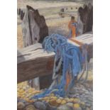 Annie Soudain - Tangled Trawl, pencil signed print in colour, details verso, framed and glazed, 55cm