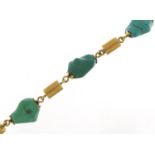 Designer 18ct gold and turquoise bracelet, 22cm in length, 41.2g : For Further Condition Reports