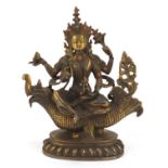 Chino-Tibetan patinated bronze figure of Buddha, 26.5cm high : For Further Condition Reports