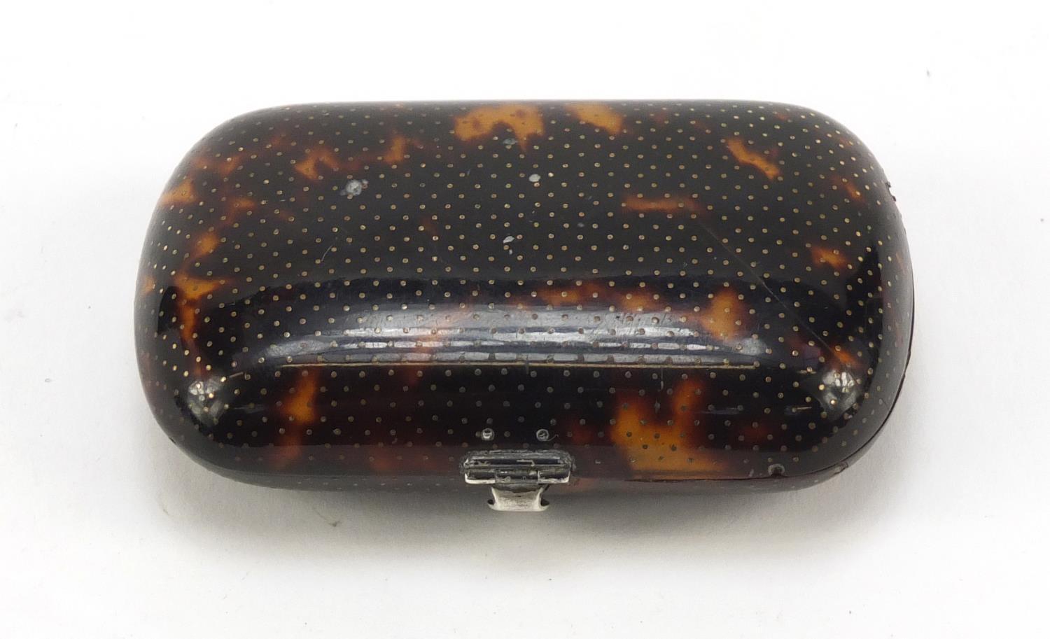 Victorian tortoiseshell pique work concertina purse, 8cm wide : For Further Condition Reports Please - Image 9 of 9