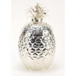 Art Deco style silver plated ice bucket in the form of a pineapple, 33.5cm high : For Further