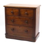 Victorian mahogany four drawer chest, 90cm H x 90cm W x 50cm D : For Further Condition Reports