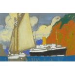 Kenneth Shoesmith RI - Two boats, watercolour and gouache, unsigned, mounted, framed and glazed,